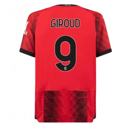 Pánský Fotbalový dres AC Milan Olivier Giroud #9 2023-24 Domácí Krátký Rukáv